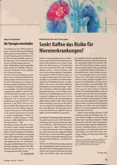 Vorschauseite 1: METAANALYSE AUS THAILAND Senkt Kaffee das Risiko für Nierenerkrankungen?