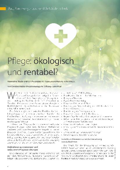 Vorschauseite 1: Pflege: ökologisch und rentabel?