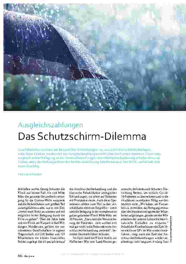 Vorschauseite 1: Ausgleichszahlungen: Das Schutzschirm-Dilemma