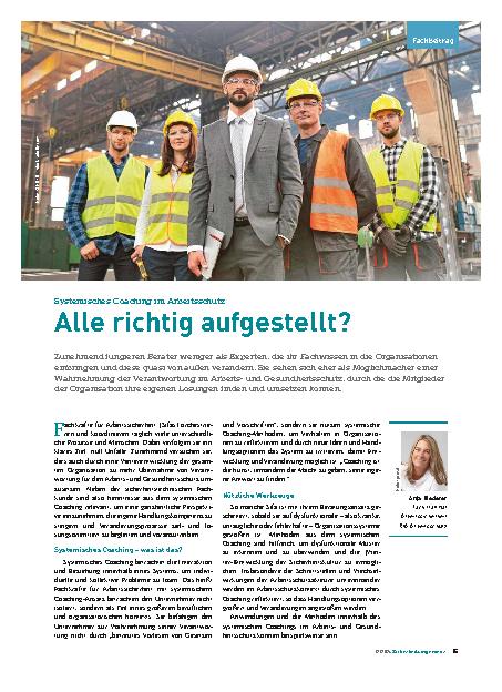 Vorschauseite 1: Systemisches Coaching im Arbeitsschutz - Alle richtig aufgestellt?