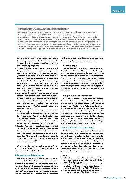 Vorschauseite 3: Systemisches Coaching im Arbeitsschutz - Alle richtig aufgestellt?