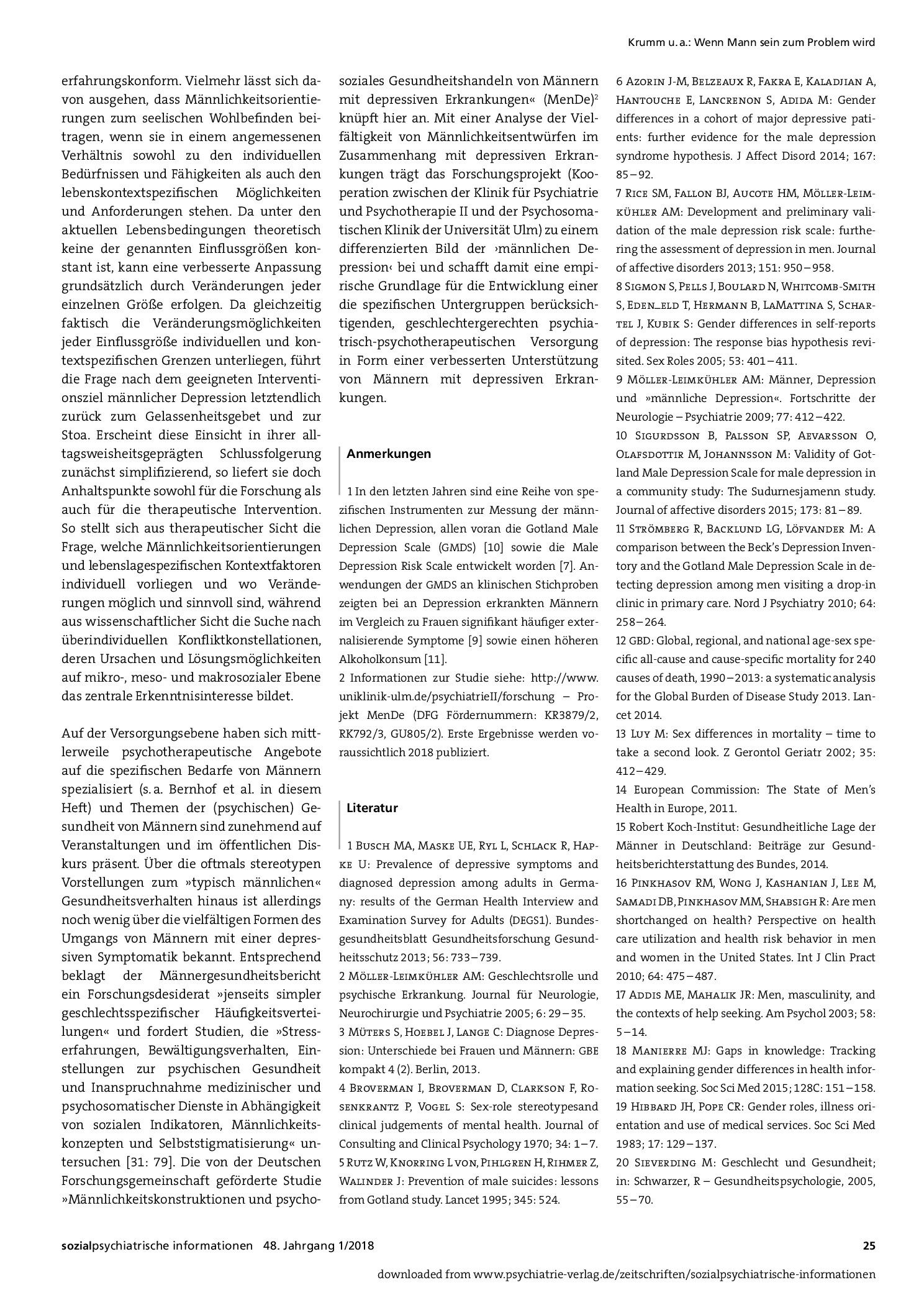Vorschauseite 3: Wenn Mannsein zum Problem wird. Zum Verhältnis von Männlichkeitsorientierung und Depression