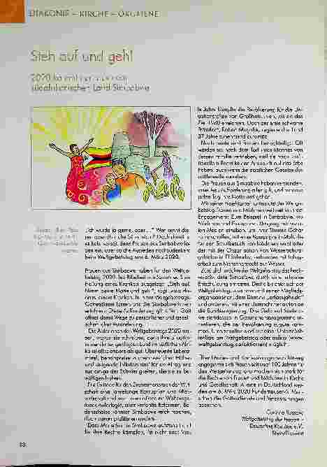 Vorschauseite 1: Steh auf und geh! 2020 kommt er aus dem südafrikanischen Land Simbabwe.