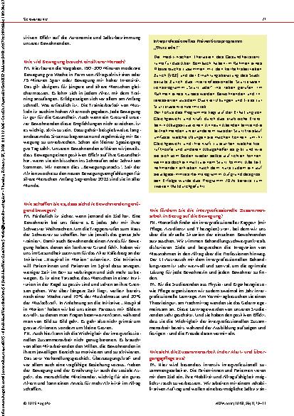 Vorschauseite 3: Körperliche Aktivität im Alter erhalten und fördern