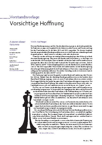 Vorschauseite 1: Vorsichtige Hoffnung