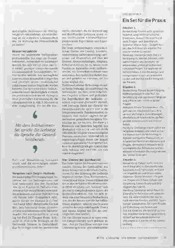 Vorschauseite 2: Spirituellen Bedarf besser erkennen und gezielt aufgreifen.