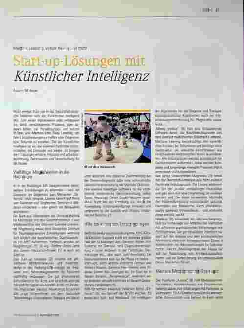 Vorschauseite 1: Machine Learning, Virtual Reality und mehr Start-up-Lösungen mit Künstlicher Intelligenz