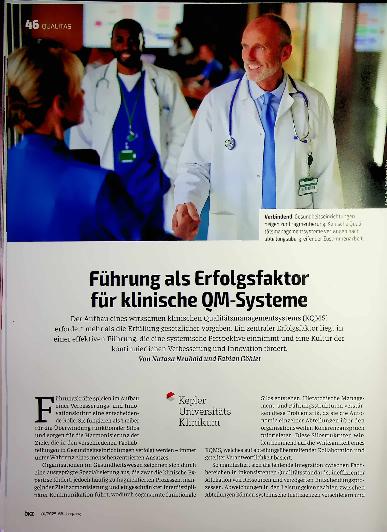 Vorschauseite 1: Führung als Erfolgsfaktor für klinische OM-Systeme