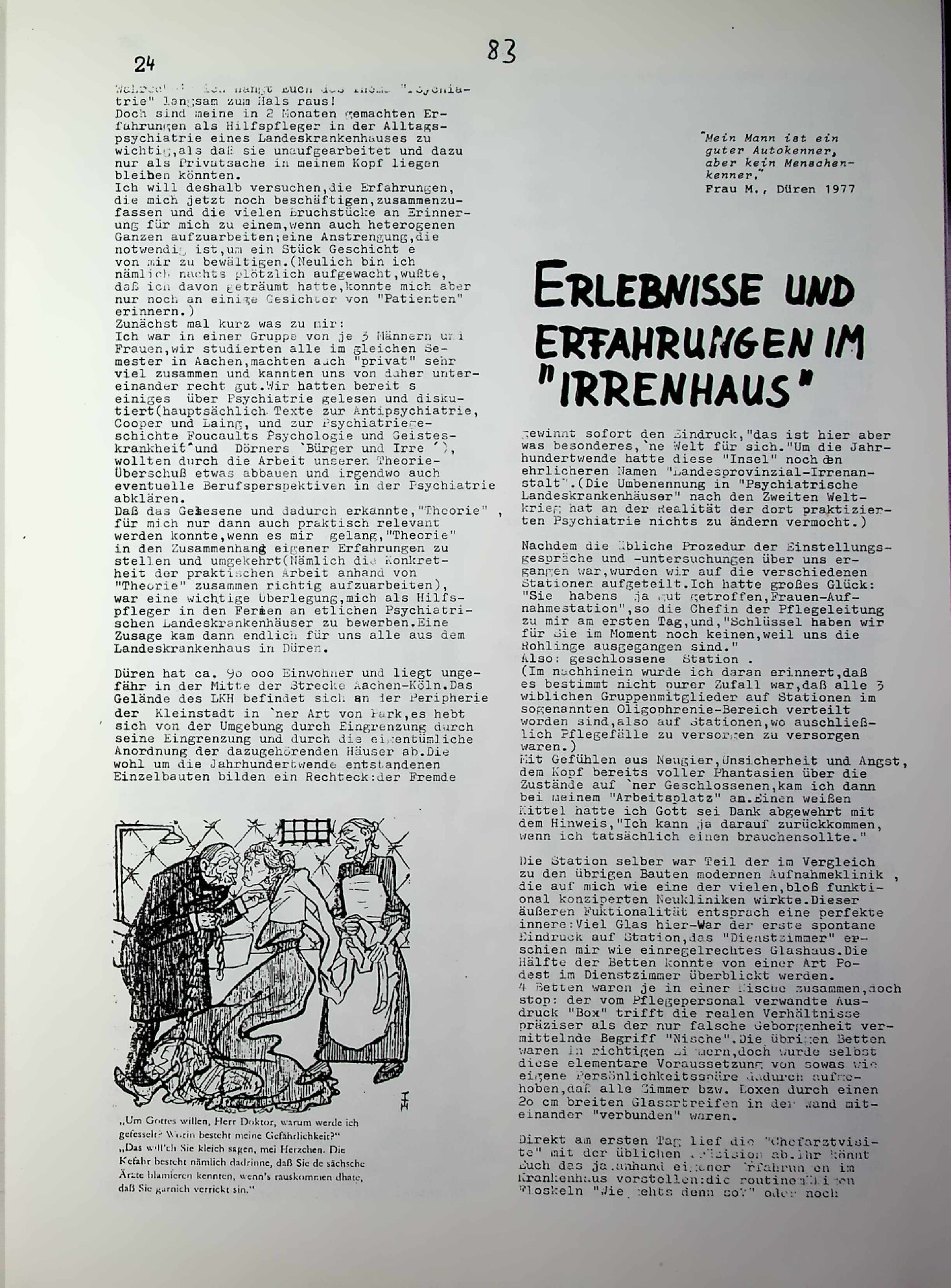 Vorschau: „... Psychiatrie" langsam zum Hals raus!