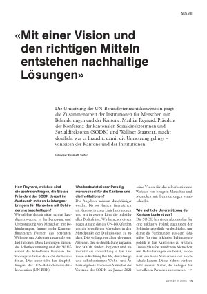 Vorschauseite 1: «Mit einer Vision und den richtigen Mitteln entstehen nachhaltige Lösungen»