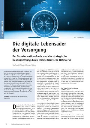 Vorschauseite 1: Die digitale Lebensader der Versorgung Der Transformationsfonds und die strategische Neuausrichtung durch telemedizinische Netzwerke