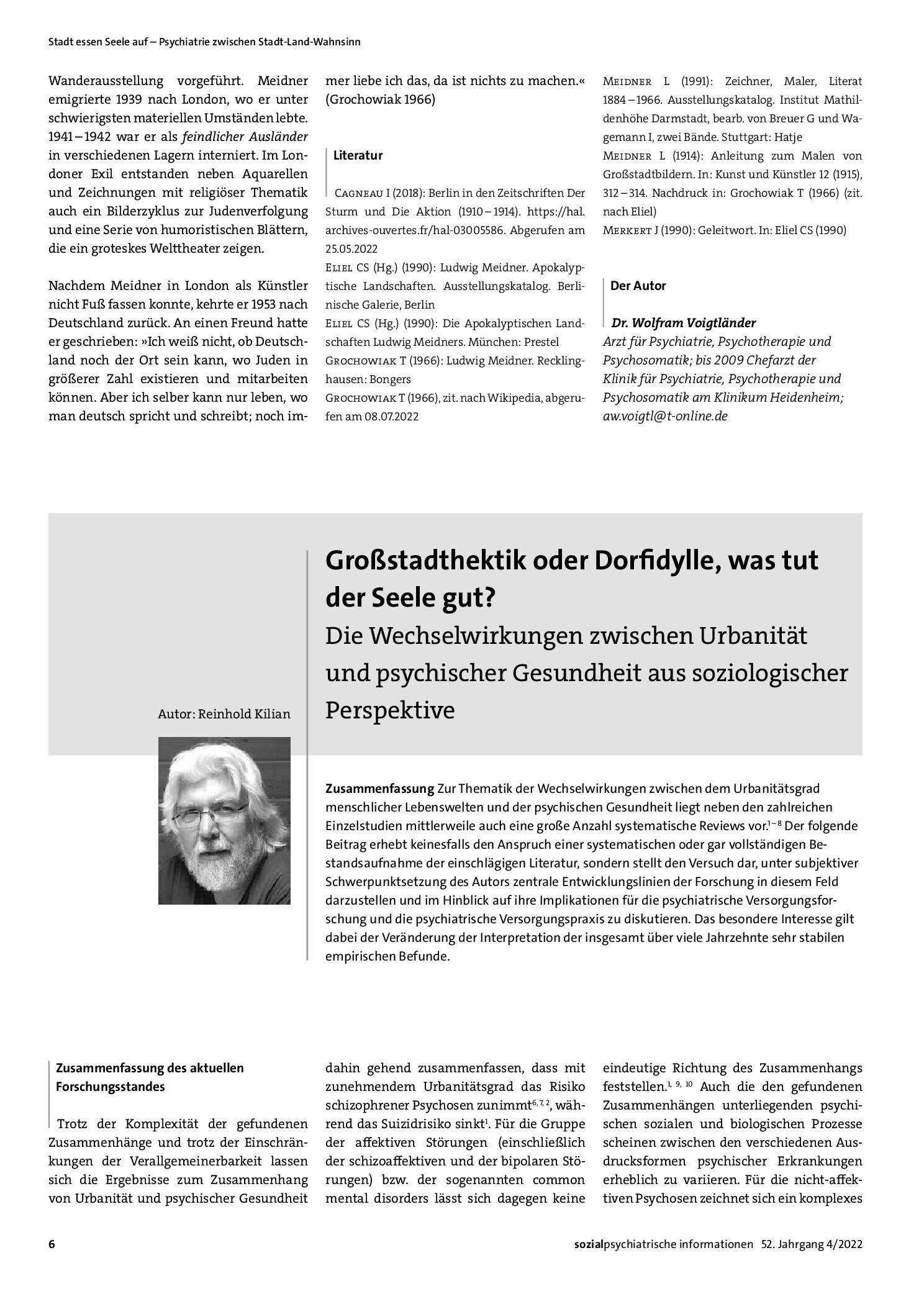 Vorschauseite 1: Großstadthektik oder Dorfidylle: Was tut der Seele gut? Die Wechselwirkungen zwischen Urbanität und psychischer Gesundheit aus soziologischer Perspektive