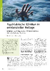 Vorschauseite 1: Psychiatrische Kliniken in existenzieller Notlage. Budgetverhandlungsstau und PPP-RL-Sanktionen sind eine toxische Mischung.