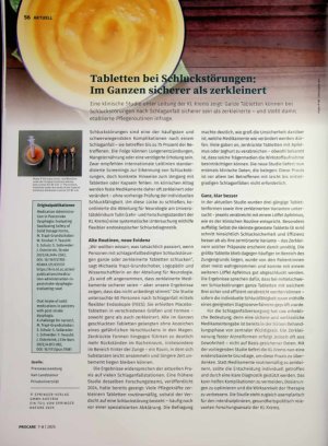 Vorschauseite 1: Tabletten bei S/hluckstörungen Im Ganzen sicherer als zerkleinert