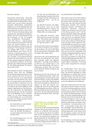 Vorschauseite 2: Von der Theorie zur (Forschungs-) Praxis und zurück
