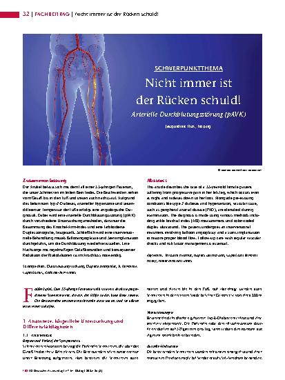 Vorschauseite 1: Nicht immer ist der Rücken schuld! Arterielle Durchblutungsstörung (pAVK)