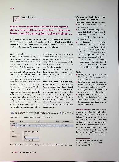 Vorschauseite 1: Noch immer gefährden unklare Dosisangaben die Arzneimitteltherapiesicherheit - früher wie heute: auch 20 Jahre später noch ein Problem.