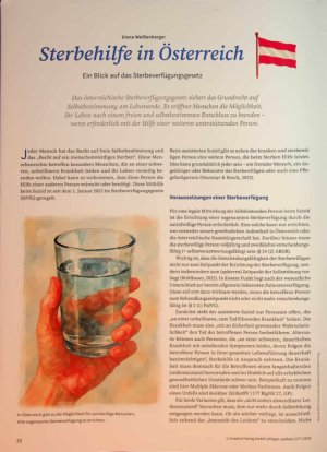 Vorschauseite 1: Sterbehilfe in Österreich Ein Blick auf das Sterbeverfügungsgesetz