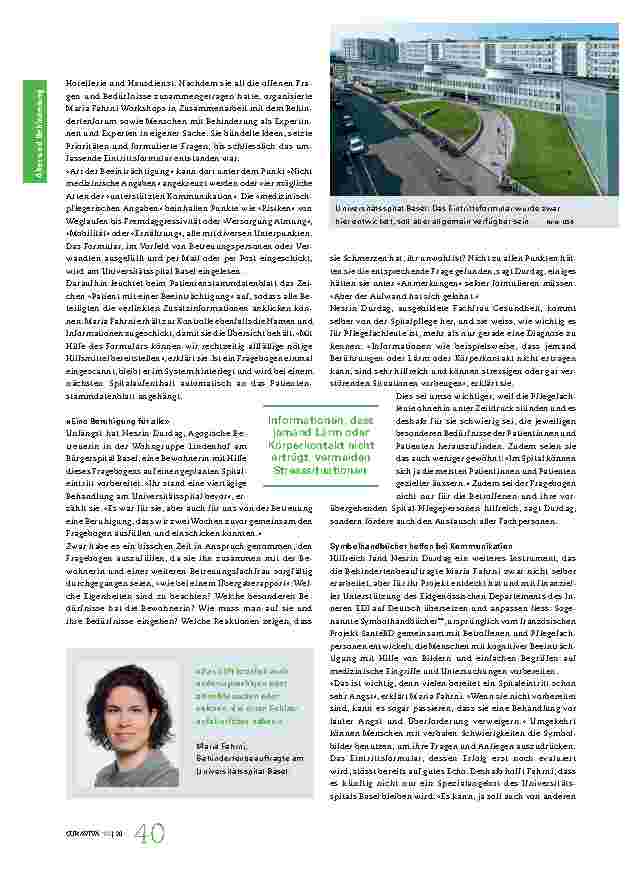 Vorschauseite 2: "«Welche Reaktionen zeigen, dass sie Schmerzen hat?»"