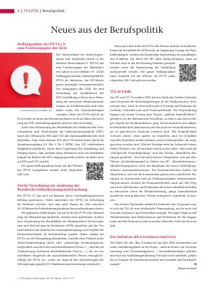 Vorschauseite 1: Neues aus der Berufspolitik