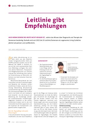 Vorschauseite 1: Leitlinie gibt Empfehlungen
