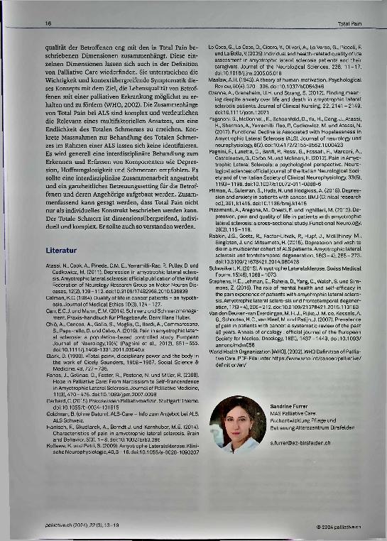 Vorschauseite 4: Total Pain und Amyotrophe Lateralsklerose - Zusammenhang und Konsequenzen für die Praxis