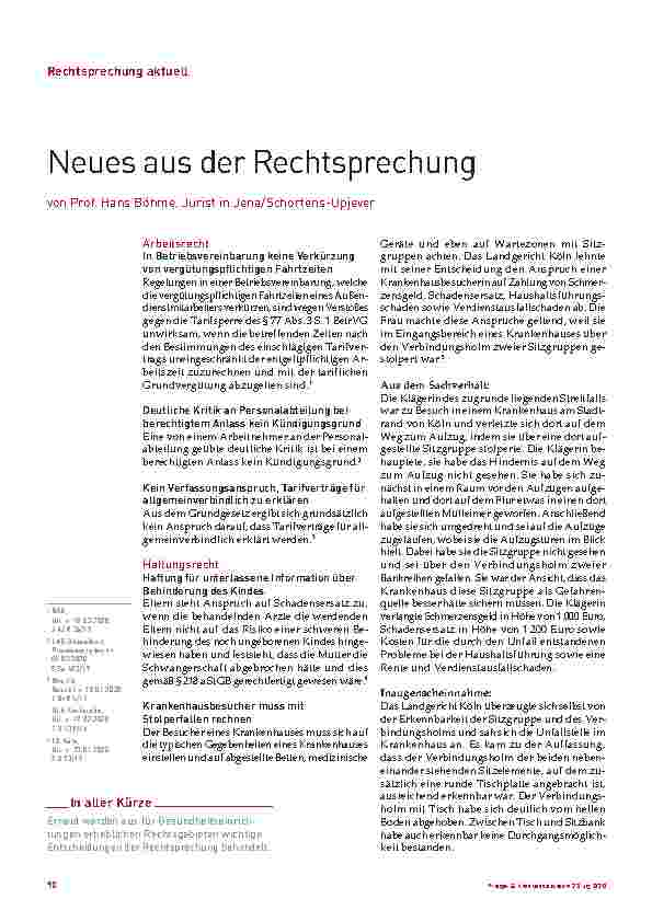 Vorschauseite 1: Corrected: Neues aus der Rechtsprechung