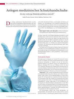 Vorschauseite 1: Anlegen medizinischer Schutzhandschuhe Ist eine vorherige Händedesinfektion sinnvoll?