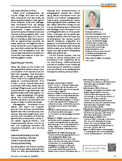 Vorschauseite 5: Palliative Care an der Schule