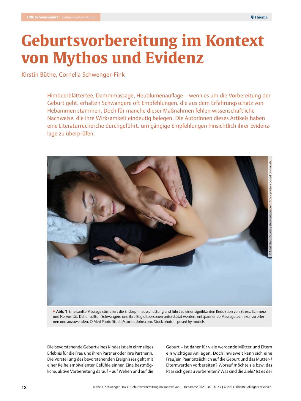 Vorschauseite 1: Geburtsvorbereitung im Kontext von Mythos und Evidenz