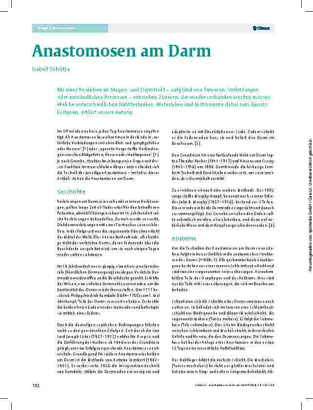 Vorschauseite 1: Anastomosen am Darm