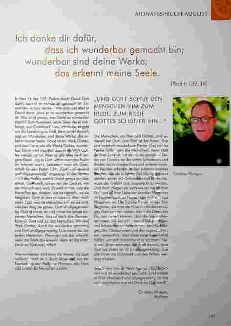 Vorschauseite 1: Ich danke dir dafür, dass ich wunderbar gemacht bin; wunderbar sind deine Werke; das erkennt meine Seele.