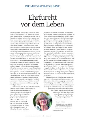 Vorschauseite 1: Ehrfurcht vor dem Leben