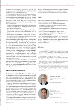 Vorschauseite 3: Neue Leitlinie für Deeskalation und Aggressionsmanagement Qualitätsstandards für Schulungen im Gesundheitswesen