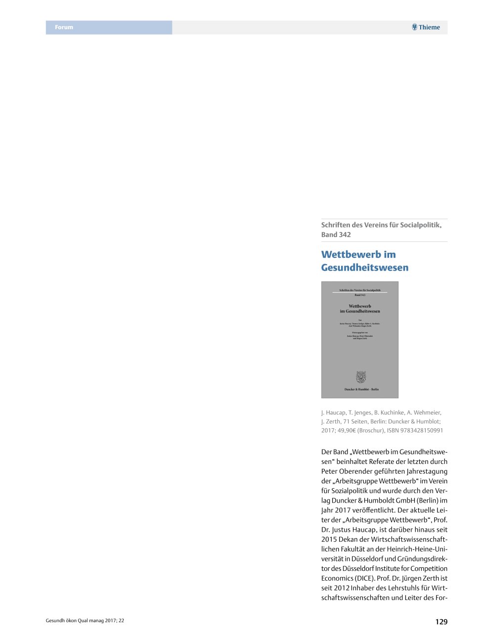 Vorschauseite 1: Schriften des Vereins für Socialpolitik, Band 342 – Wettbewerb im Gesundheitswesen