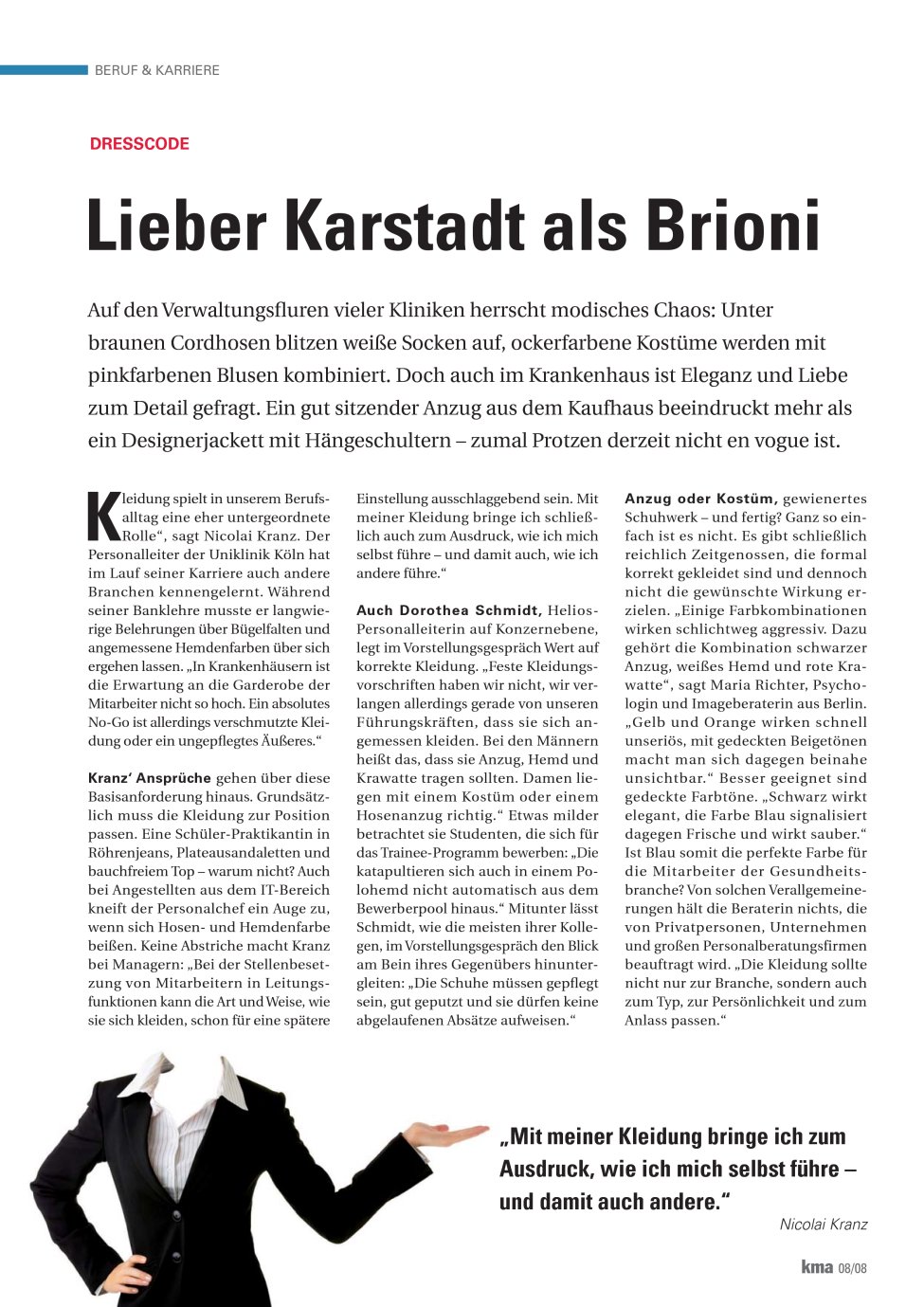 Vorschauseite 1: Lieber Karstadt als Brioni