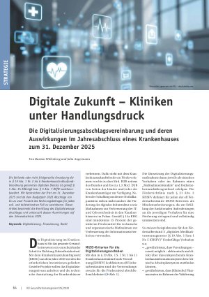 Vorschauseite 1: Digitale Zukunft – Kliniken unter Handlungsdruck.