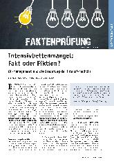 Vorschauseite 1: Intensivbettenmangel: Fakt oder Fiktion? OP-Management und die Steuerung der Intensivmedizin