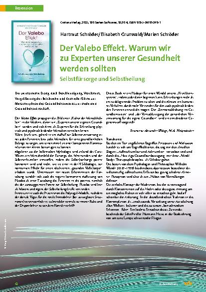 Vorschauseite 1: Der Valebo Effekt. Warum wir zu Experten unserer Gesundheit werden sollten Selbstfürsorge und Selbstheilung