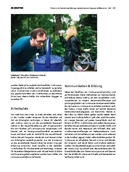 Vorschauseite 2: Zunehmende Hitzetage erfordern bessere Zugänge zu Trinkwasser.