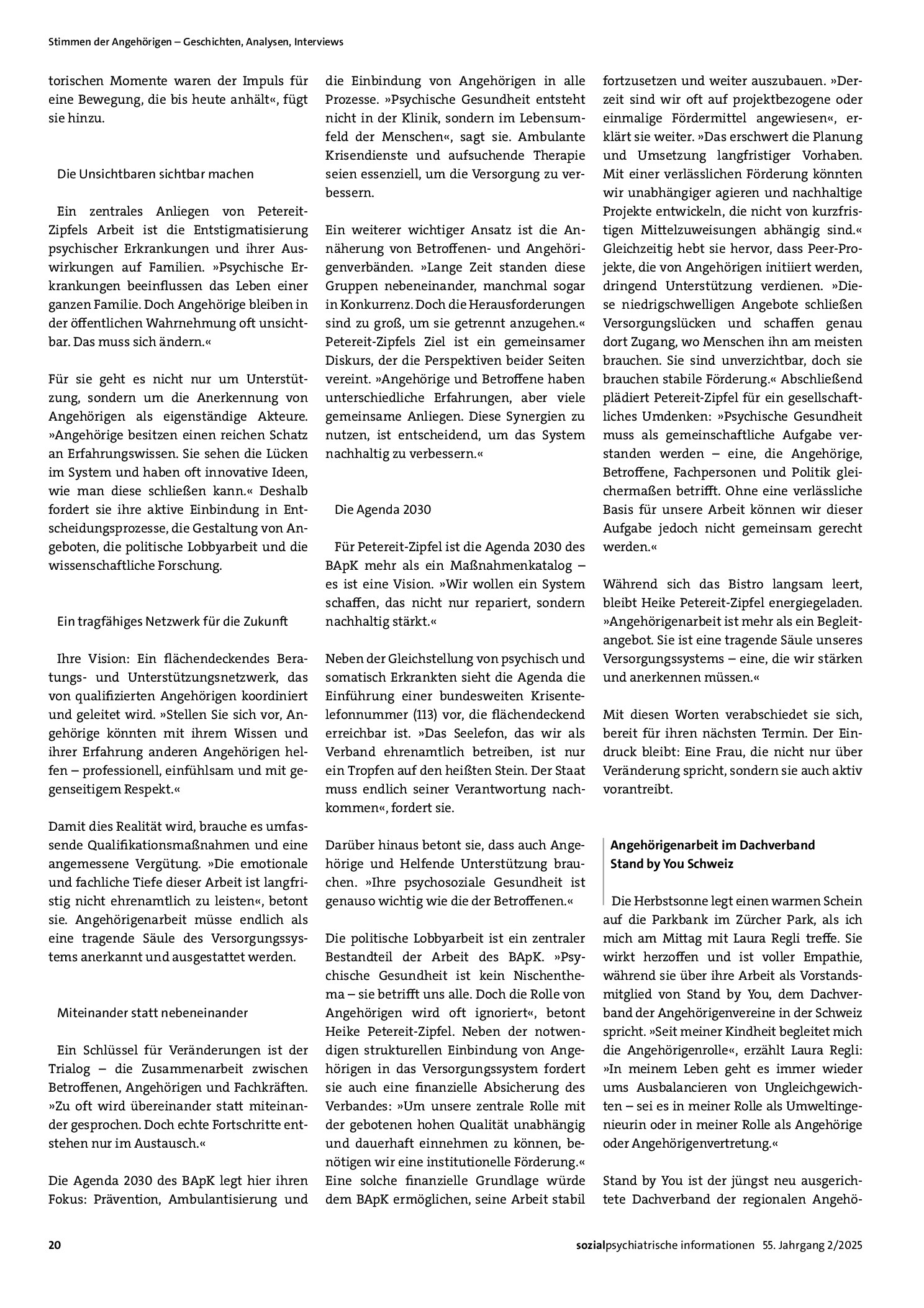Vorschauseite 2: Angehörigenverbände in Deutschland, der Schweiz und Österreich