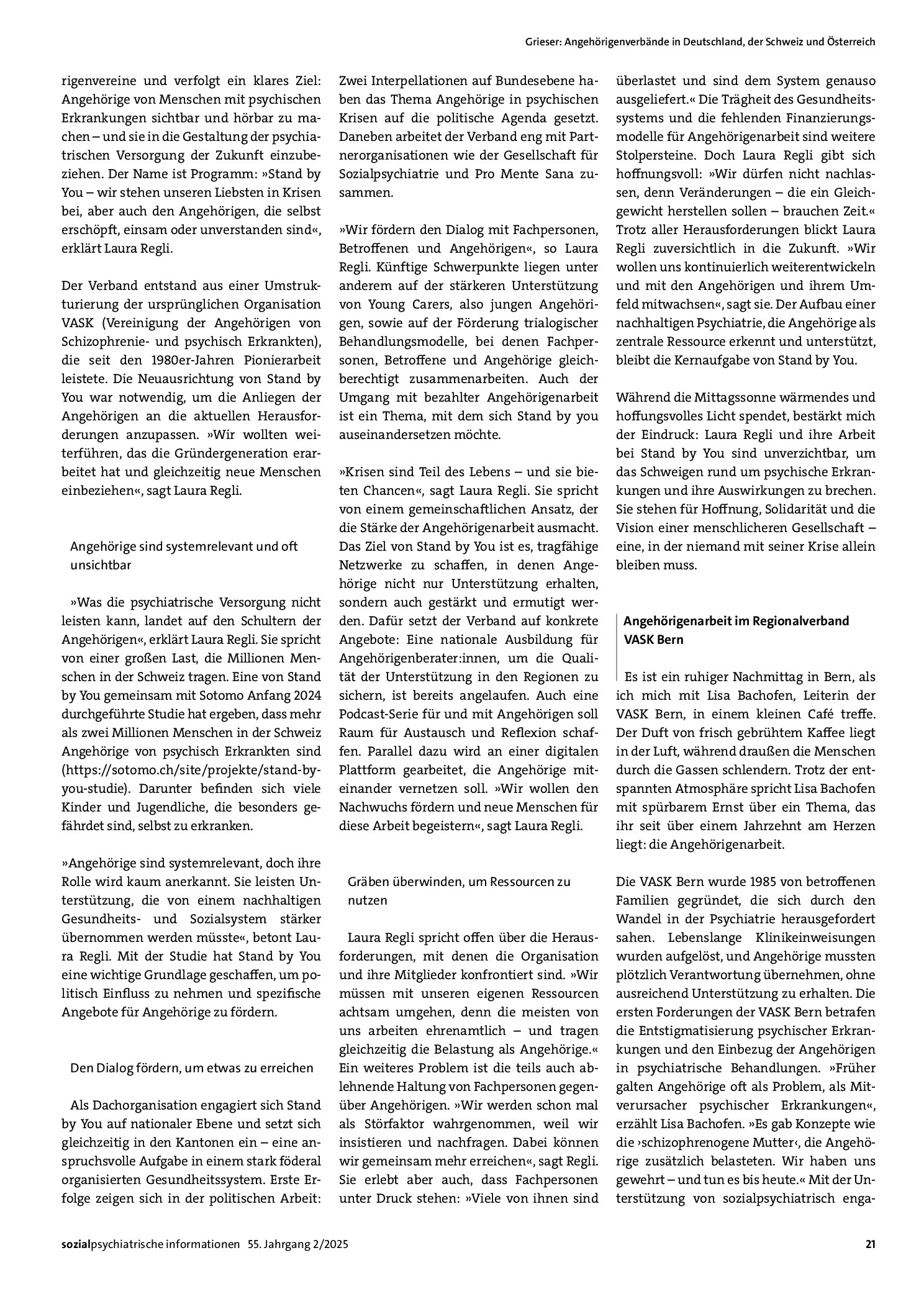 Vorschauseite 3: Angehörigenverbände in Deutschland, der Schweiz und Österreich