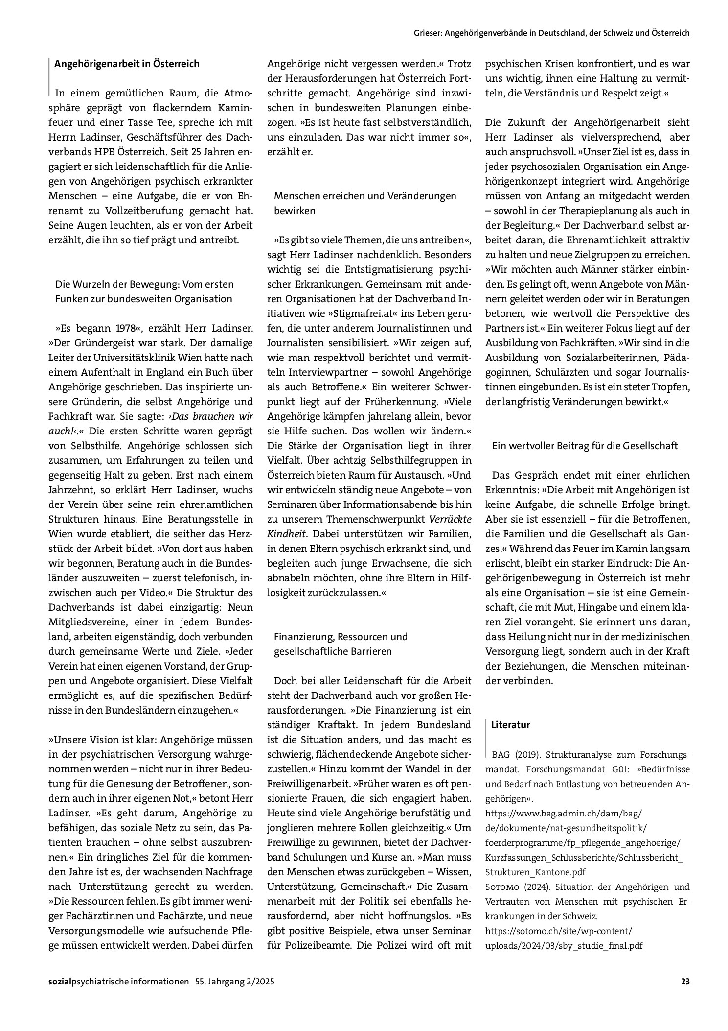 Vorschauseite 5: Angehörigenverbände in Deutschland, der Schweiz und Österreich