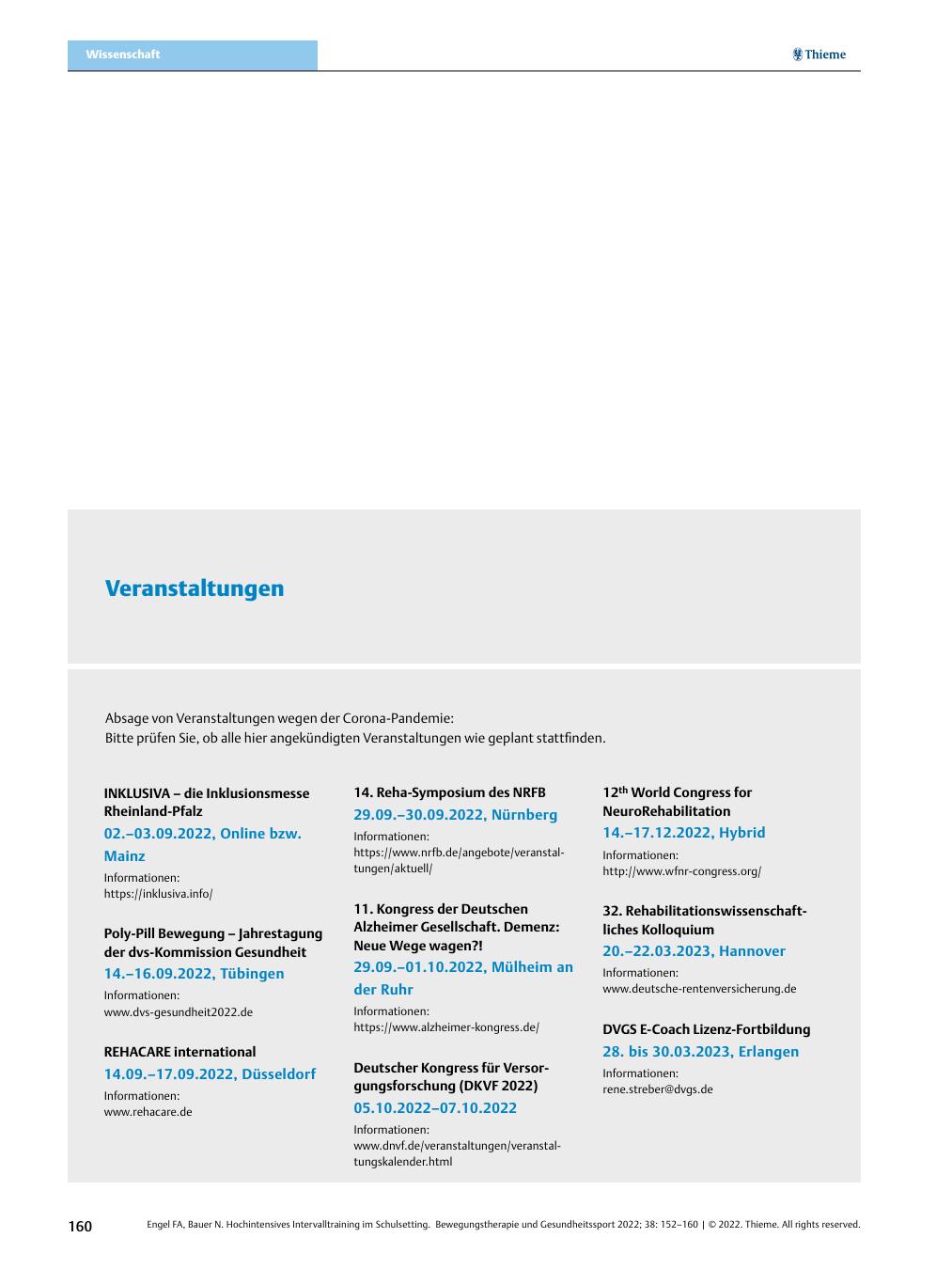 Vorschauseite 1: Veranstaltungen
