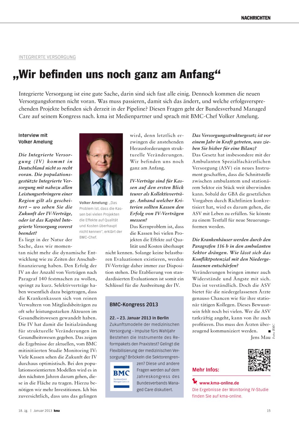 Vorschauseite 1: ?Wir befinden uns noch ganz am Anfang?