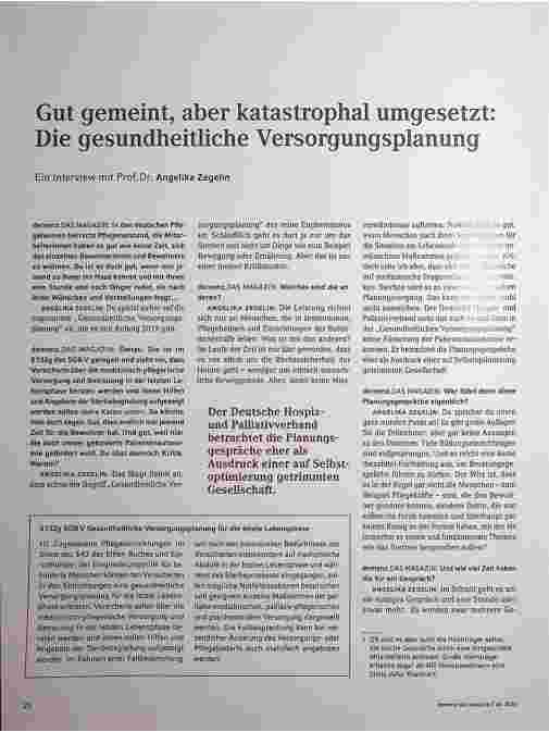 Vorschauseite 1: Gut gemeint, aber katastrophal umgesetzt: Die gesundheitliche Versorgungsplanung