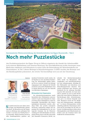 Vorschauseite 1: Systematische Weiterentwicklung der Sicherheitskultur bei Egger Kunststoffe – Teil 2 Noch mehr Puzzlestücke
