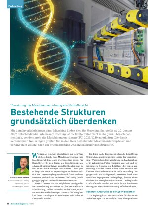 Vorschauseite 1: Umsetzung der Maschinenverordnung aus Herstellersicht Bestehende Strukturen grundsätzlich überdenken