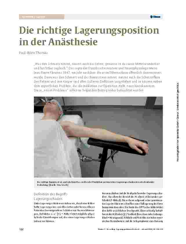 Vorschauseite 1: Die richtige Lagerungsposition in der Anästhesie