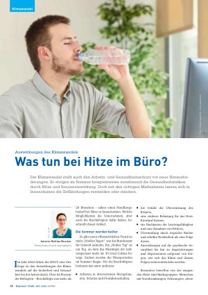 Vorschauseite 1: Auswirkungen des Klimawandels Was tun bei Hitze im Büro?